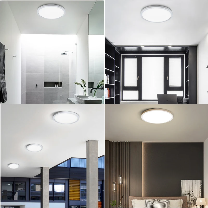 Ultra-thin LED Ceiling Lamp AC85V-265V 9W 13W 18W 24W Modern Panel Light Fixture Surface Mount For Living Room Kitchen Bathroom