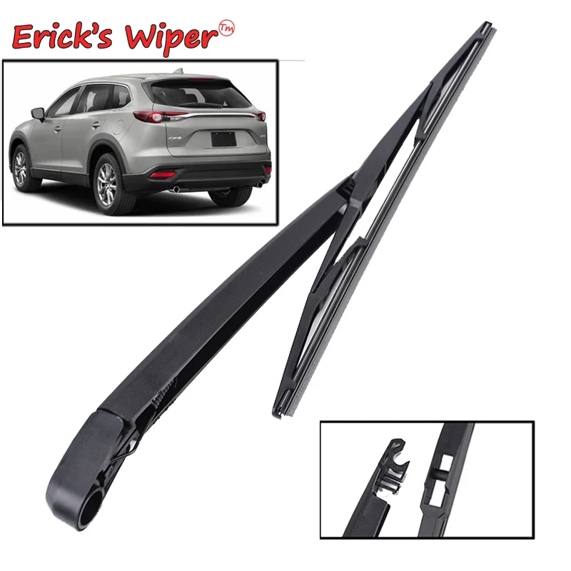 Erick's Wiper-Kit de balais et bras d'essuie-glace arrière 14 "pour Mazda CX-9 CX9 MK2 2016-2023, pare-brise, hayon, brosse de fenêtre