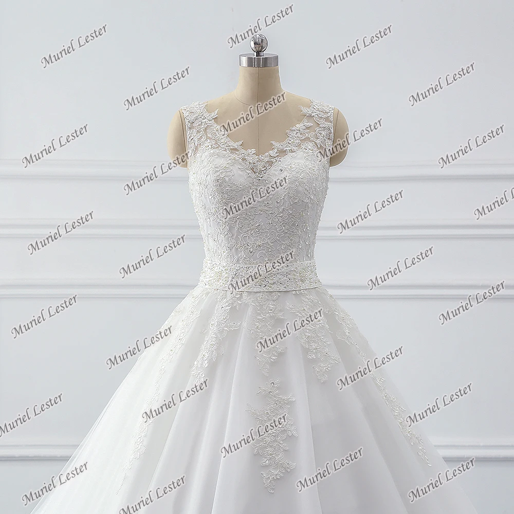 Vestido de noiva luxuoso, princesa, vestido de baile, boho, sem mangas, com contas, cintura, noiva, 2021