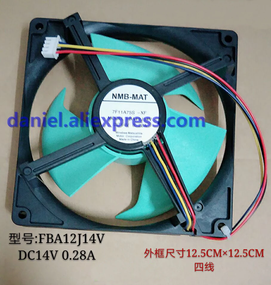 

Original Refrigerator cooling fan MODEL FBA12J14V DC14V 0.28A four-wire