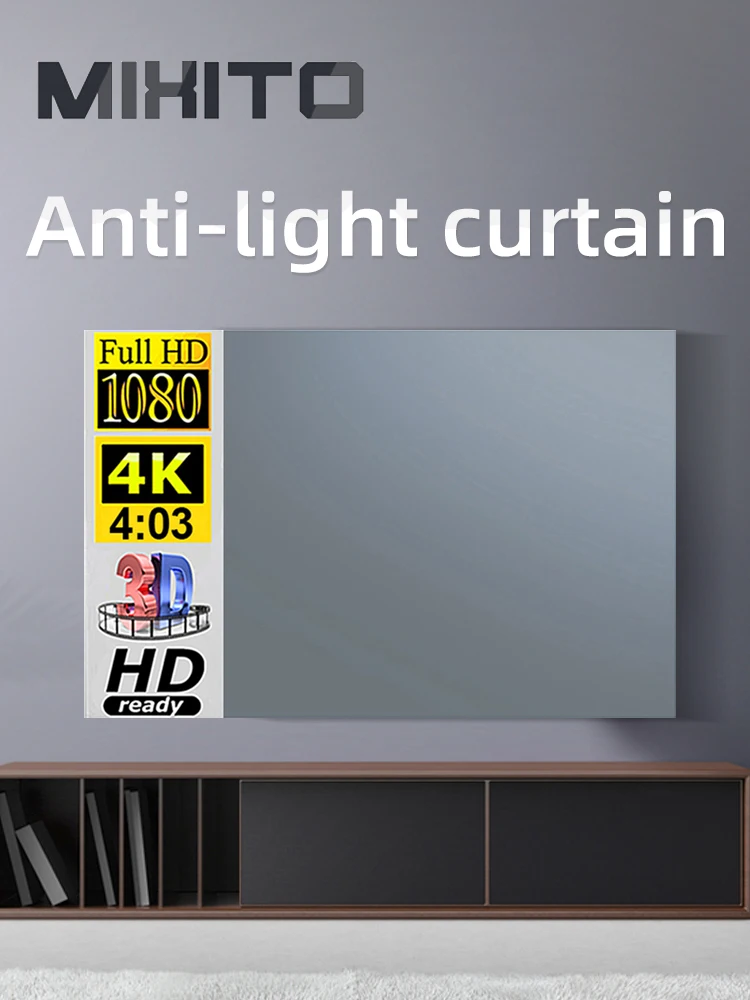 MIXITO projecteur 4:3 échelle 60 72 84 92 100 110 pouces 1080P HD écran de Projection Portable pliable pour Home cinéma intérieur