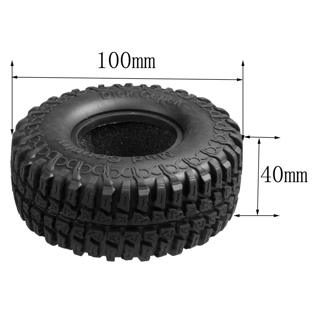 AXSPEED 1.9 Inch Rubber Tyres 100mm Wheel Tires for 1/10 RC Rock Crawler Car Axial SCX10 Accessories