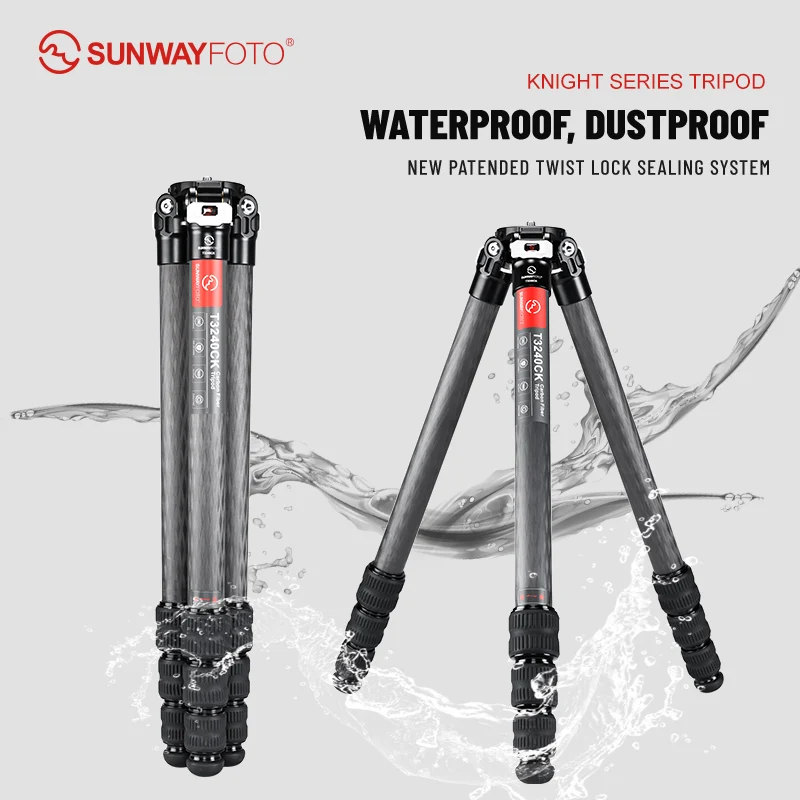 

SUNWAYFOTO T3240CK Travel Tripod Carbon Fiber Compact Light Portable Professional Tripod Dslr Camera Waterproof,55.0lb Load