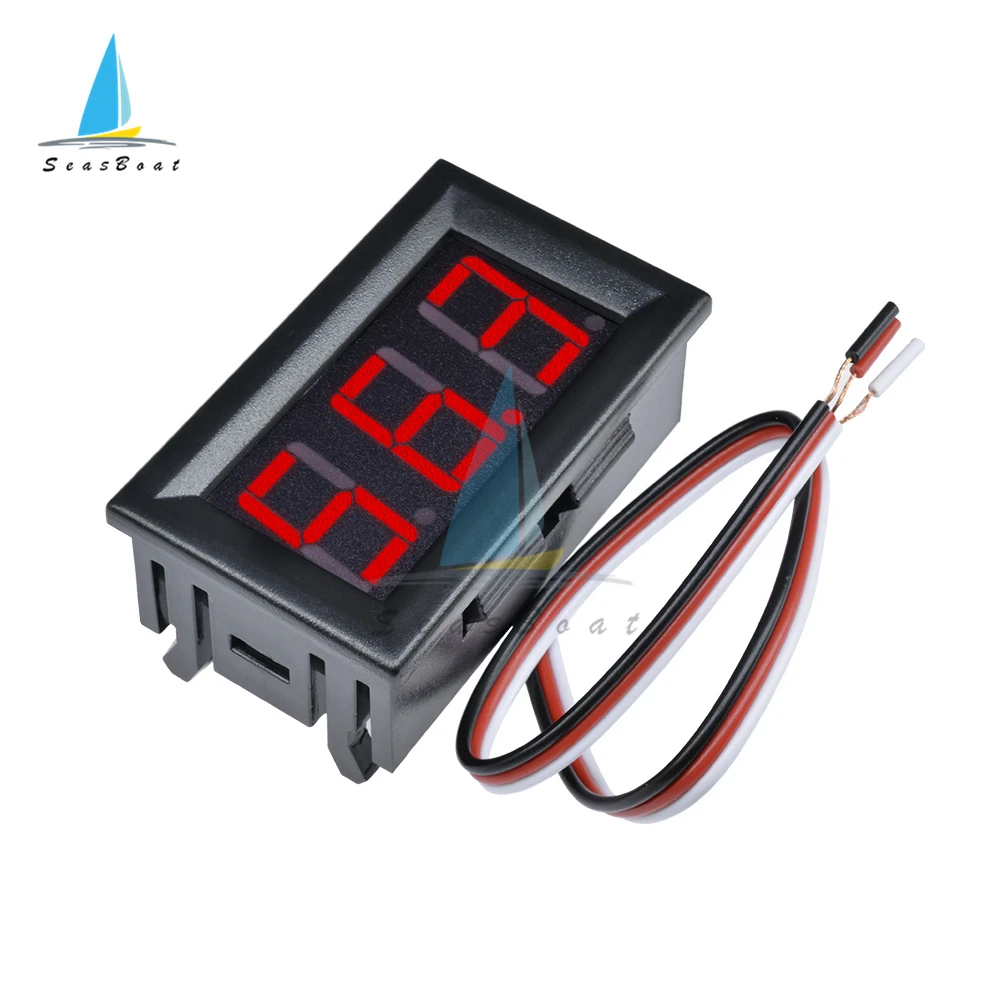 3 Wires 0.56" LED Digital Voltmeter Voltage Meter 0-99.9V Car Motorcycle Volt Tester Detector Monitor Red Green Blue 12V 24V
