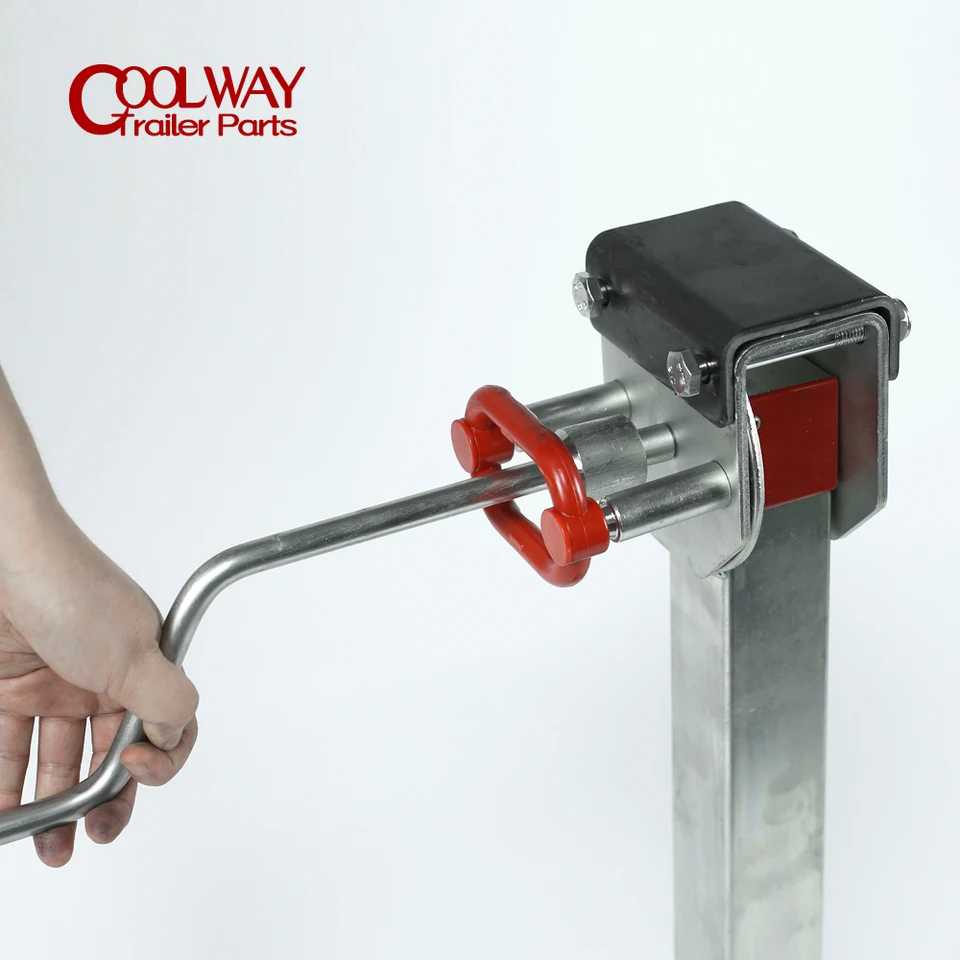 SUNXUE Pieds Stabilisateurs Caravane 350 Mm – Lot De 2 + Manivelle, Acier Galvanisé, Levage 1000 Kg