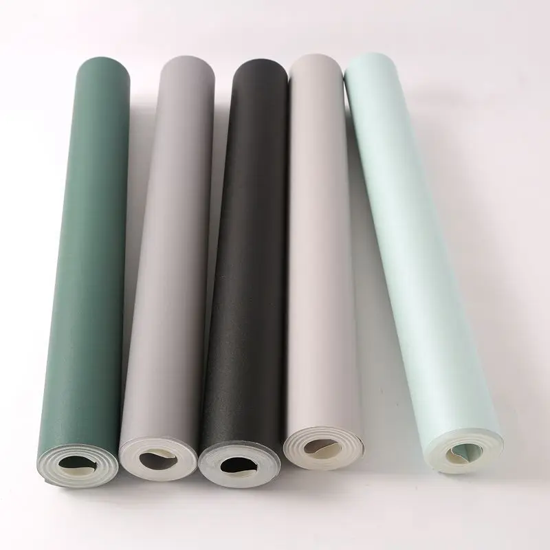 

Wall Green Solid Color Modern Papers Home Decor Black Grey Blue Wallpapers Pvc For Bedroom Living Room Walls Papel De Pared