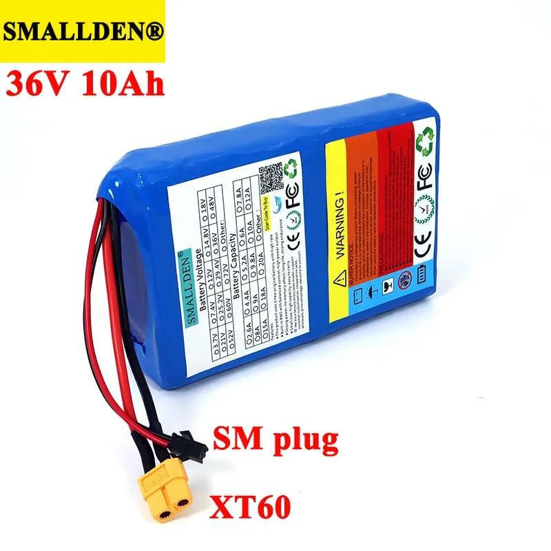 36V 10Ah Lithium Battery Pack 18650 10000mAh High rate 20A BMS for Balancing scooter E-bike lawn mower Aircraft carrier