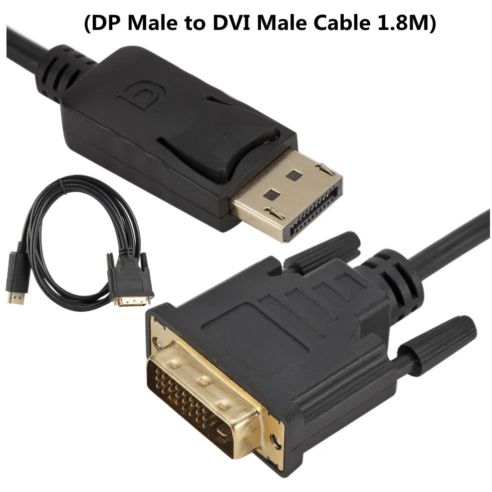 LccKaa DisplayPort Display Port DP to DVI Adapter Cable Male to Male Converter for PC Computer Laptop HDTV Monitor Projector