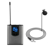 UHF Wireless Microphone Lavalier Headworn With Bodypack Transmitter Rechargeable Receiver 1/4\