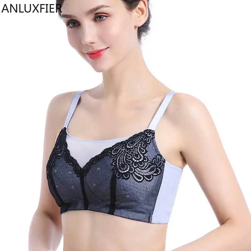 X9005 Lady Fashion Lace Bras No Steel Full Cap After Surgery Bras Plus Size Clothing for Women  Wireless Bra