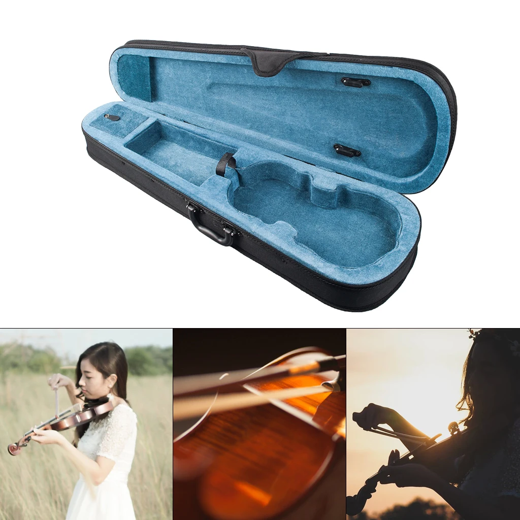 NAOMI Triangular Lightweight Suspension Carry Violin Hard Canvas Case 1/8 1/4 1/2 3/4 4/4 Fiddle