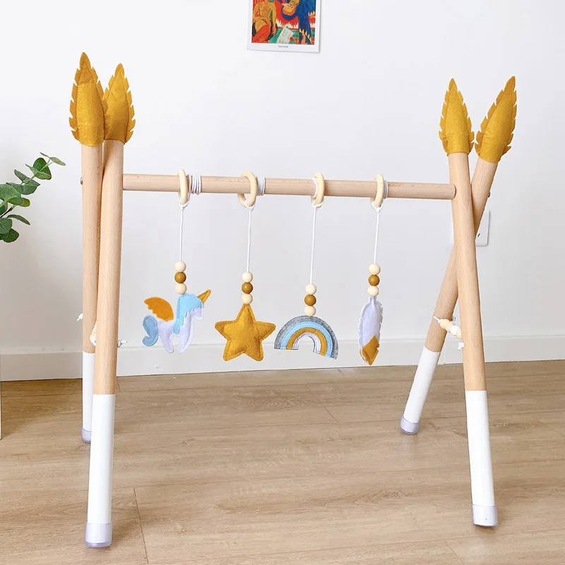 Nordic Style Baby Wooden Play Gym Boys Girls Fitness Frame Activity Gym Children Educational Toys Newborn Gift