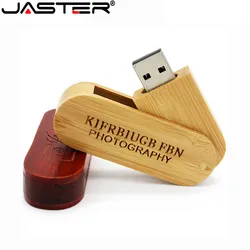 JASTER wooden portable Wood USB Flash Drive pen drive 4GB 16G 32GB 64GB Memory stick U stick wedding gifts free custom logo