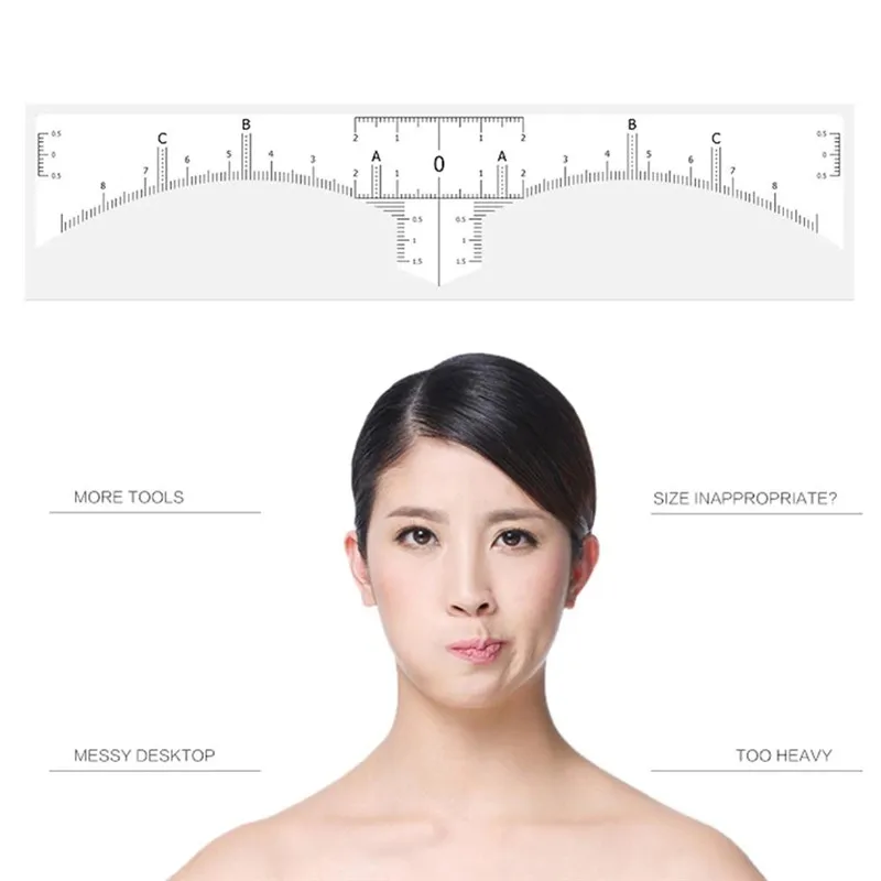 Линейка для бровей одноразовая клейкая, микроблейдинг, татуаж бровей, инструмент для создания карты, для перманентного макияжа, 50 шт.