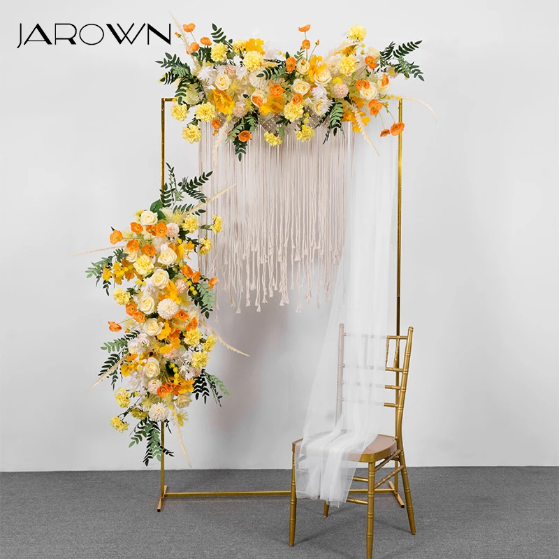 

JAROWN Customize Wedding 1M Flower Row Arch Decor Scene Arrangement Artificial Flowers Party Stage Iron Shelf Background Decor