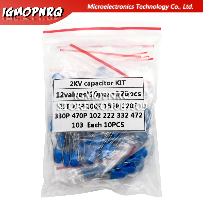 DIY KIT 2KV Ceramic capacitor KIT 2KV 22P 47P 100P 150P 220P 330P 470P 102 222 332 472 103 EACH 10PCS 120PCS=12value*10PCS