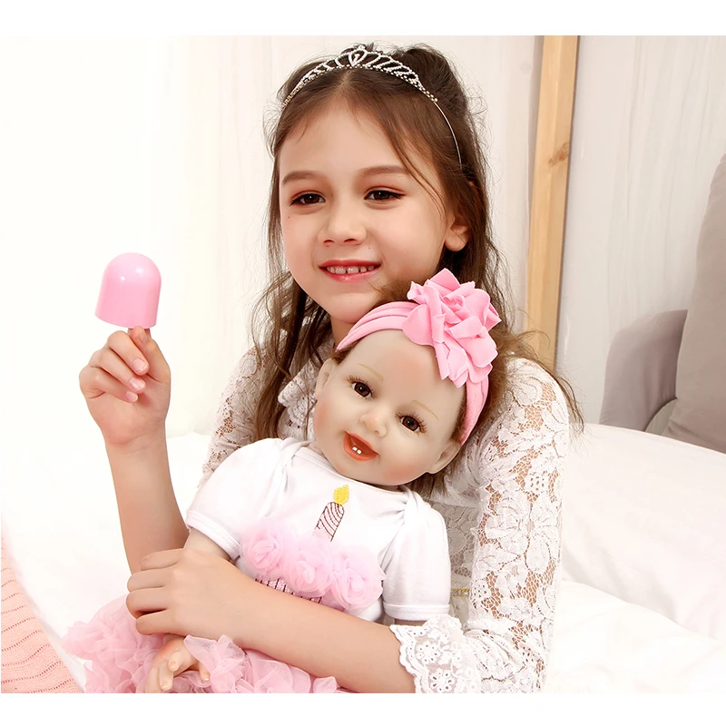 ZIYIUI Lifelike Silicone Vinyl Reborn Dolls 55 Cm Simulation Realy Baby Girls With Big Eyes And Smooth Delicate Skin