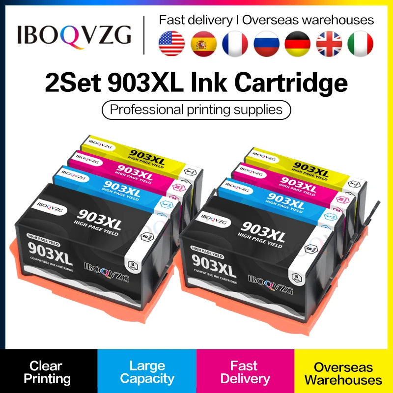 

IBOQVZG Compatible ink Cartridge 903 XL for hp903 for HP Officejet Pro 6970 6950 6960 6966 6968 6974 6975 All-in-One Printer