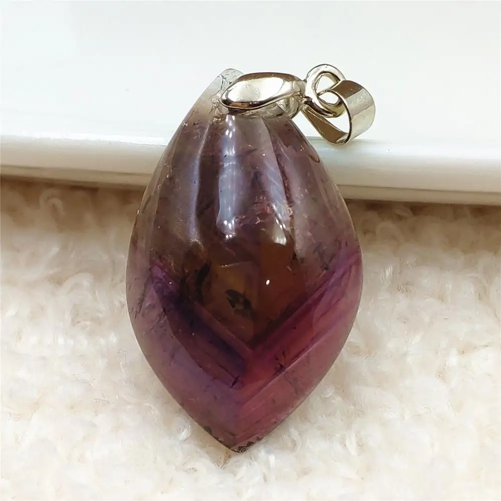 

Natural Auralite 23 Purple Red Pendant 30x18x7mm From Canada Water Drop Women Necklace Fashion Stone AAAAA