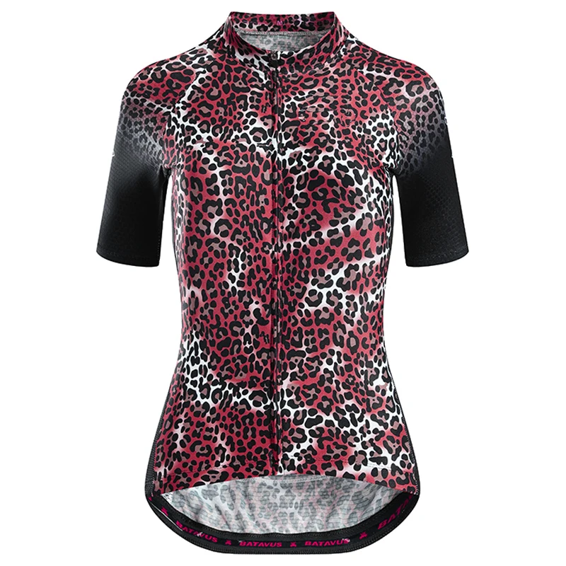 NEW Summer Woman Leopard Cycling Jersey Bike Wear Sport Shirt Sleeve Riding Clothing