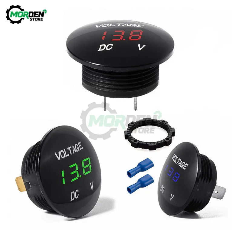 DC 5V-48V Waterproof Mini LED Panel Digital Volt Voltage Meter Display Voltmeter 12V 24V 36V FOR Car Motorcycle