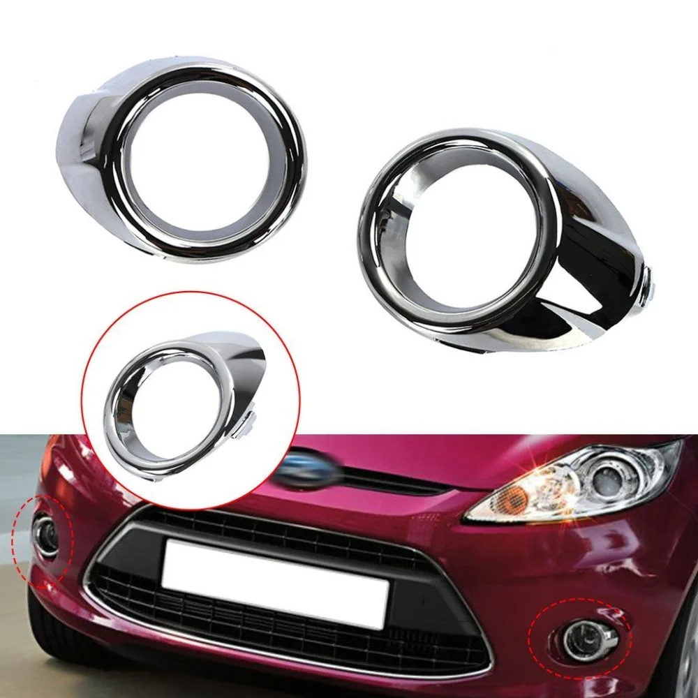 

2 Pcs Brand New ABS Chrome Front Fog Light Lamp Ring Cover Trim For Ford Fiesta 2009-2012