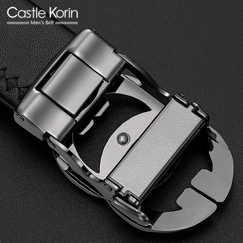 Men's belt leather automatic buckle belt famous brand high-end leisure trend young and middle-aged business men's belt