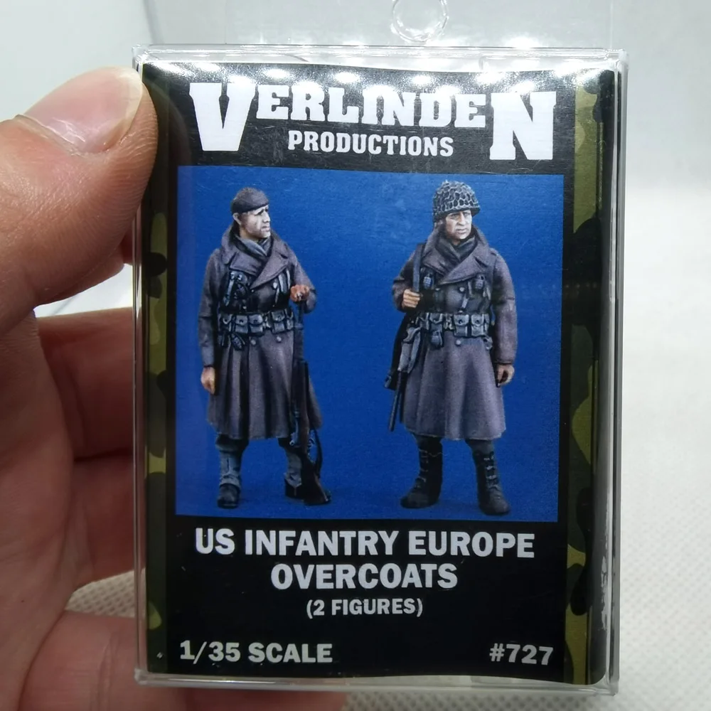 1/35 الحرب العالمية الثانية مشاة الولايات المتحدة في معاطف أوروبا (2 شخصيات/مجموعة) VERLINDEN # 727 مجموعات الراتنج غير مجمعة وغير ملونة