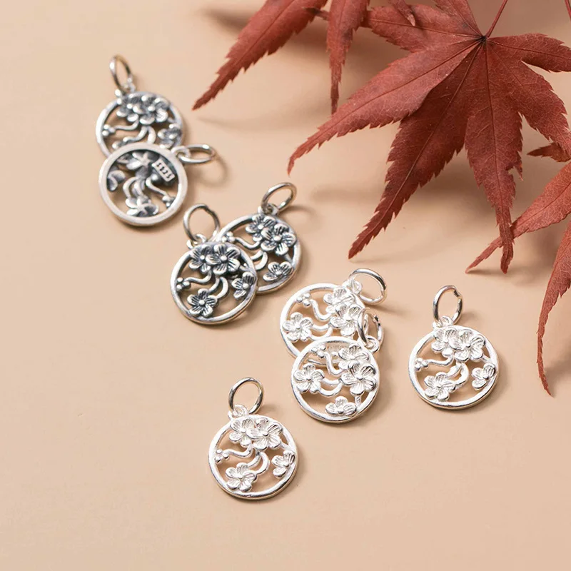 

1 шт., стерлингового серебра 925 пробы, красивый цветок камеи, круглые подвески, 13 мм, женское украшение, серебряное ожерелье, кулон, сделай сам, ювелирные изделия, подарок