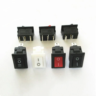 10 pcs KCD11 2 Pin  3Pin 250V 3A SPST Black Boat Switch 15*10 Snap-in ON-OFF/ON-OFF-ON Rocker 2 3Position Switch KCD11