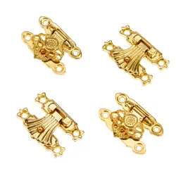 2 Pcs 37*24mm/35*25mm Jewelry Box Hasps Lock Catch Latches Clasps Padlock Flower Wooden Wine Gift Box Buckle Furniture Hardware
