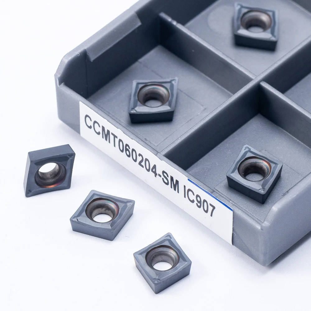10 قطعة CCMT060204 SM IC907 الداخلية تحول أدوات كربيد إدراج المعادن مخرطة أدوات CCMT 060204 تحول إدراج