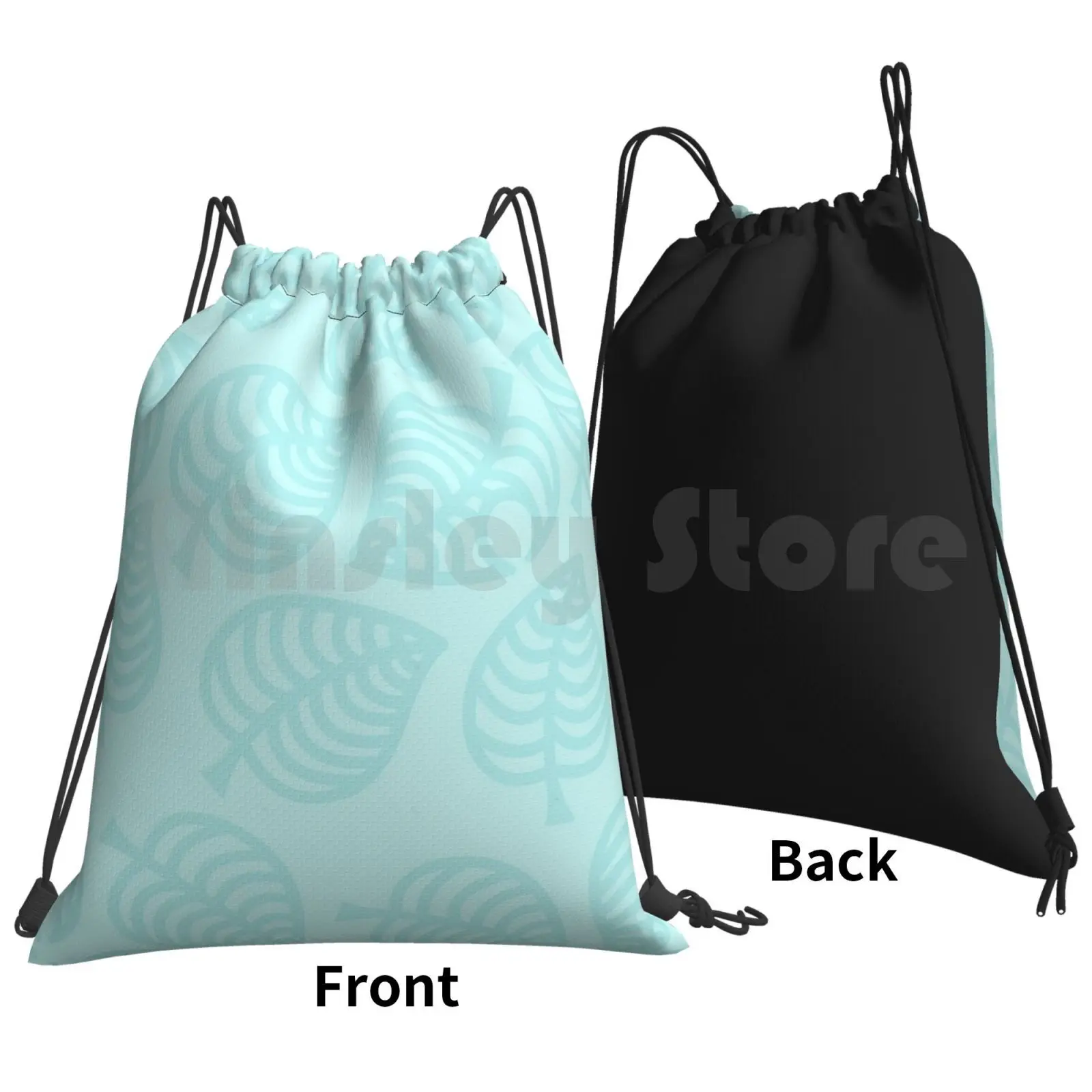 Nookphone Pastel Blue Backpack Drawstring Bag Riding Climbing Gym Bag Animal Acnl Animal Animal New Leaf Gaming