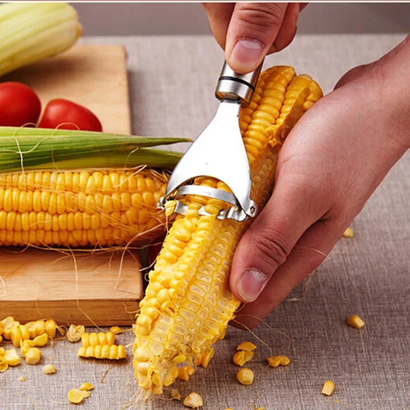 Stainless Steel Corn Thresher Stripper Peeler Kitchen Tool Corn Planer Cob Peeler Stripper Kernel Cutter Kitchen Gadget