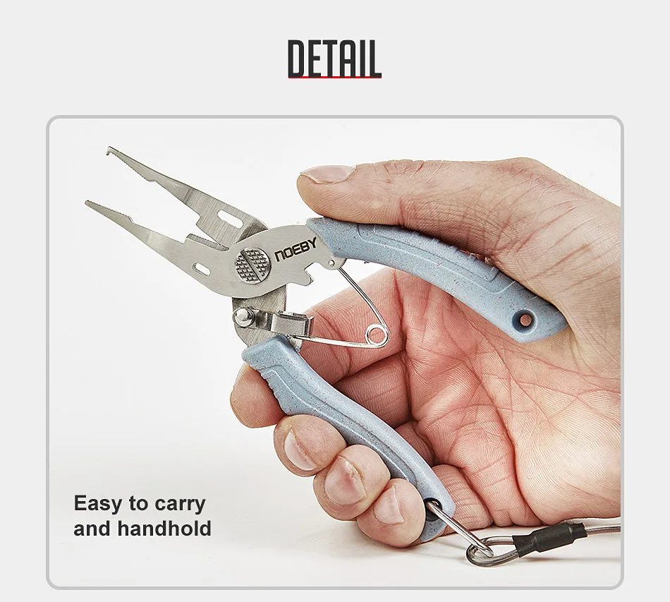 NOEBY Angelzubehör Mini-Zangen-Werkzeug für kleine Schleifring der Köder Edelstahl Angelzange Braid Line Cutter – Detail 3