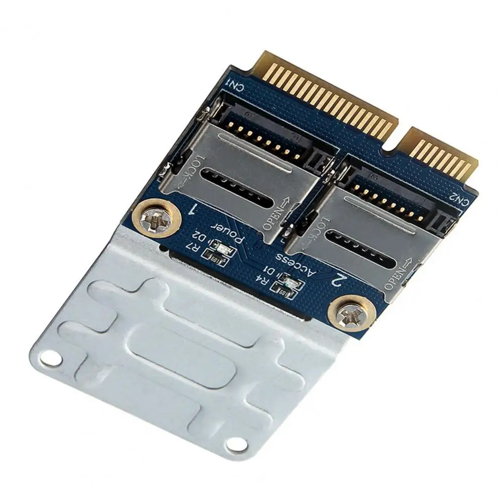

Excellent Adapter Card High-speed Transmission Mini Converter Card Mini PCI-E to Dual TF Card Expansion Card