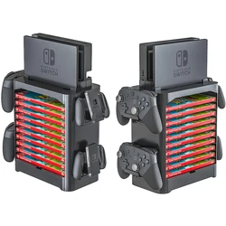 Switch OLED Game Accessories Storage Tower Stackable Game Disk Rack Bracket Controller Organizer for Nintendo Switch Accessories