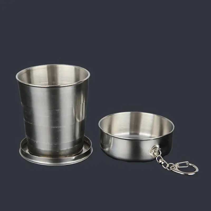 2/3/5 Portable Retractable Cup Stainless Steel Collapsible Outdoor Camping Metal Mug 75ml 150ml 250ml