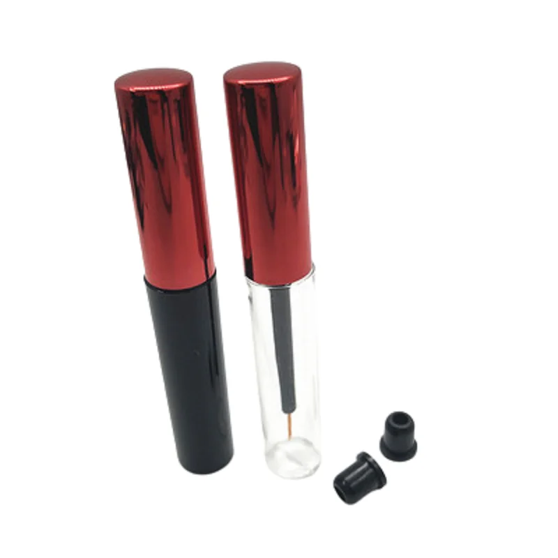 30Pcs Empty New Arrival Eyeline Tube Black Transparent Bottle Red Lid Portable Refillable Cosmetic Packaging Vials Container