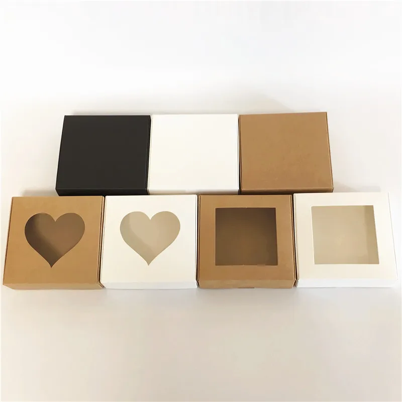 50Pcs Square Paper Wrapping Gift Box Handmade Love Jewelry Packaging Strorage Dragee Chocolate Box