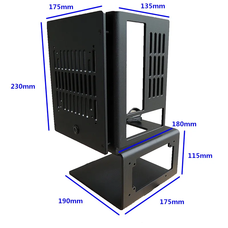 Mini ITX PC Open Air Case Test Bench Vertical Aluminum alloy Frame Support SFX ATX Power Supply Water Cooling Chassis