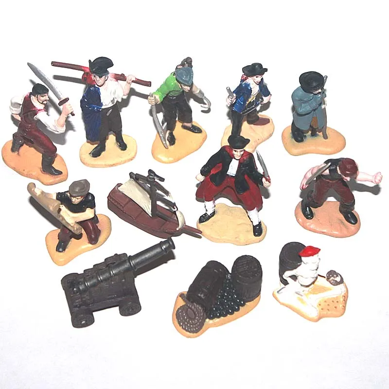The Caribbean Pirates Anime Figure Miniature Accessory Pirate Ship Captain Artillery Gunner Action Figure Figurine Model Toys