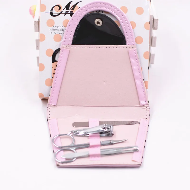 Pink Polka Dot Purse Manicure Set favor bridal shower favors wedding favors and gifts for gues 10box/LOT