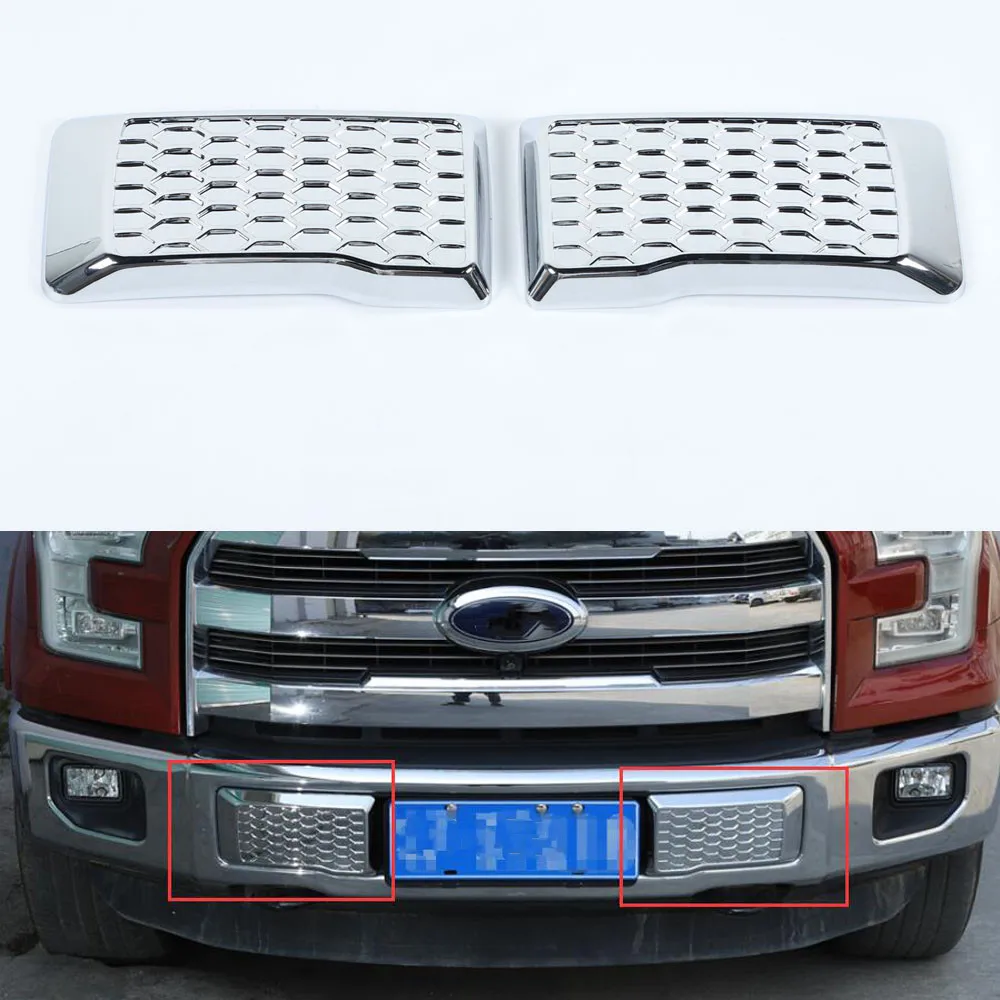 

New ABS Car Accessories For Ford F150 2015 Up Front Bumper Cover Trim Styling Exterior Auto Moldings