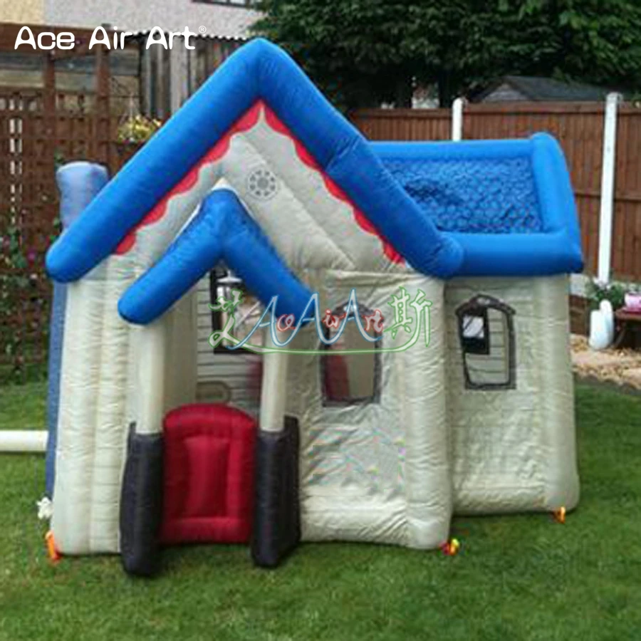 2x2x2m design agradável pequena barraca de brinquedo inflável casa victoria crianças jogo casa construção para crianças entretenimento quintal jogo