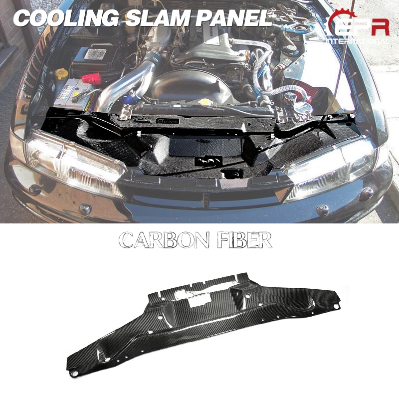 Panel de refrigeración de fibra de carbono, Kit de carrocería del motor con acabado brillante, pieza de deriva interior de fibra, ajuste de Ajuste para Nissan S14 Early