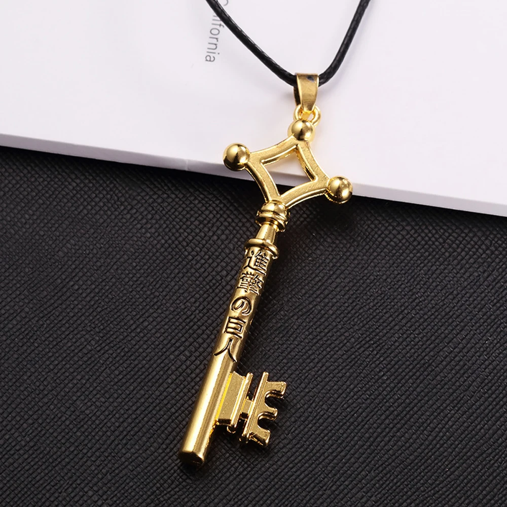SUMENG 2024 Angriff auf Titan Halskette Eren Key Shingeki No Kyojin Anhänger Mode Vintage Retro Anime Schmuck für Männer Cosplay – Detail 3