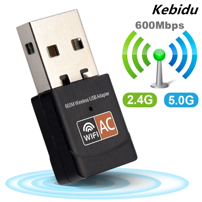 

Mini USB WiFi Adapter 600 Mbps Wi-Fi Adapter Wi fi Adapter 5ghz Antenna USB Ethernet PC 2.4G Network Card Antena Wi Fi Receiver