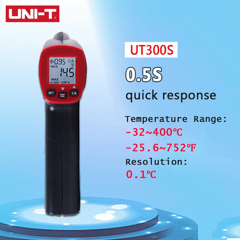 UNI-T UNI T UT300S Infrared Digital Thermometer Industrial Non-contact Thermometer Digital Gun Temperature Measurement Device