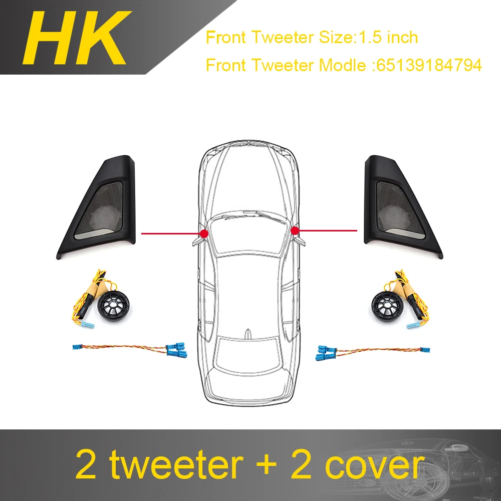 MLNCOU Horn für BMW F10 F11 5er Serie Hochwertiger Lautsprecher Audio-Abdeckung Leistungsverstärker Bass-Hochtöner Mitteltöner Subwoofer Lautsprecher-Kit 8
